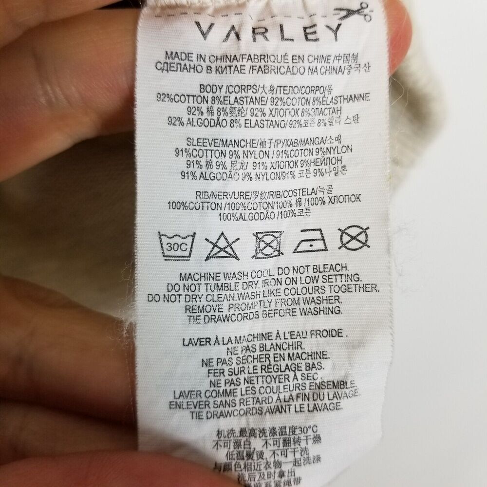 Varley Women Adelaine Pullover Sweatshirt Sz S Oatmeal Drawstring Waist Casual - Picture 6 of 6